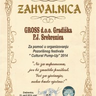 Zahvalnica za organizovanje pozorišnog festivala