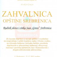 Zahvalnica opštine Srebrenica
