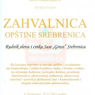 Zahvalnica opštine Srebrenica